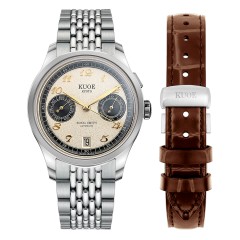 MONTRE KUOE ROYAL SMITH 90-010 PANDA X GRAINY FINISH DIAL / BOR BRACELET / EXHIBITION CASEBACK