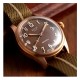 MONTRE KUOE OLD SMITH 90-002 NO DATE BROWN BRONZE CASE 38MM KHAKI X BEIGE STRAP