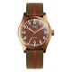 MONTRE KUOE OLD SMITH 90-002 NO DATE BROWN BRONZE CASE 38MM KHAKI X BEIGE STRAP