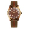 MONTRE KUOE OLD SMITH 90-002 NO DATE BROWN BRONZE CASE KHAKI X BEIGE STRAP