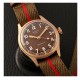 MONTRE KUOE OLD SMITH 90-002 NO DATE BROWN BRONZE CASE KHAKI X BEIGE STRAP