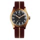 MONTRE KUOE OLD SMITH 90-002 NO DATE BLACK BRONZE CASE KHAKI X BEIGE STRAP