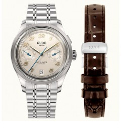 MONTRE KUOE ROYAL SMITH 90-010 IVORY X VERTICAL BRUSHED DIAL