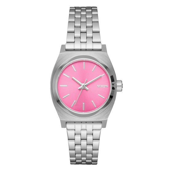 NIXON SMALL TIME TELLER SILVER PINK